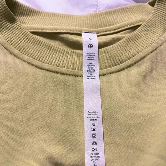 Lululemon Cotton T Shirt Bodysuit NWT Light Lime Green Open Back Women’s Medium - Picture 8 of 13